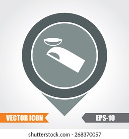  Contact Lens  Icon On Map Pointer. Eps.-10.