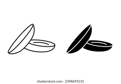 Contact lens icon set. vector illustration