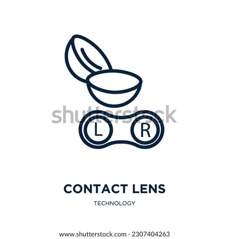 contact lens icon from technology collection. Thin linear contact lens, contact, eye outline icon isolated on white background. Line vector contact lens sign, symbol for web and mobile