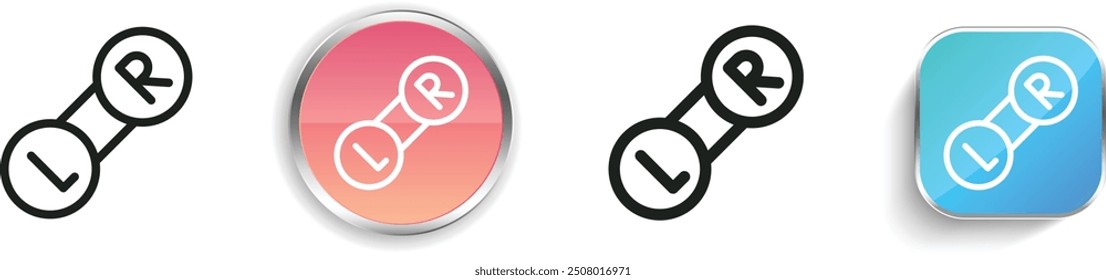 contact lens icon. Thin Linear, Regular and Button Style Design Isolated On White Background