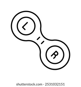contact lens icon with white background vector stock illustration