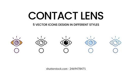 Iconos de lentes de contacto conjunto de Vector ilustración de stock.