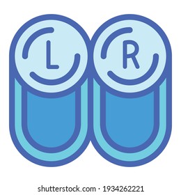 Contact lens left right box icon. Outline contact lens left right box vector icon for web design isolated on white background
