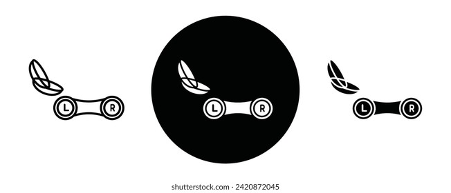 Contact lens outline icon collection or set. Contact lens Thin vector line art
