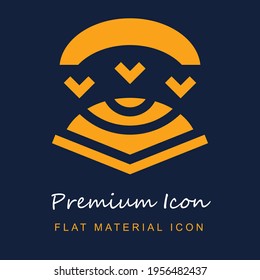 Material premium de la lente de contacto ui ux icono vector aislado en colores azul marino y naranja