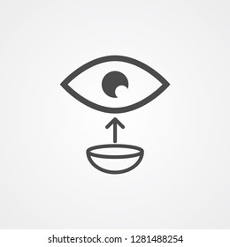 Contact lens vector icon sign symbol