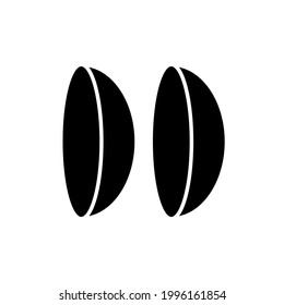 Contact lense glyph icon. Vision correction. Vector fill black illustration.