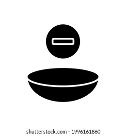 Contact lense glyph icon. Vision correction. Vector fill black illustration.