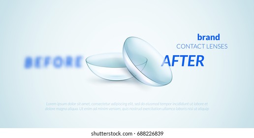 Contact lenses advertising template. Can be used as banner or package