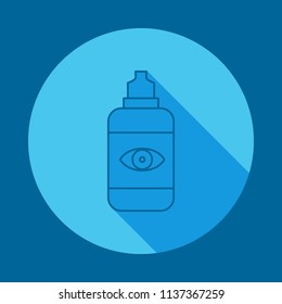 contact lenses bottle container flat long shadow icon. Element of medicine icon for mobile concept and web apps. Long shadow bottle container icon can used for web and mobile on blue background