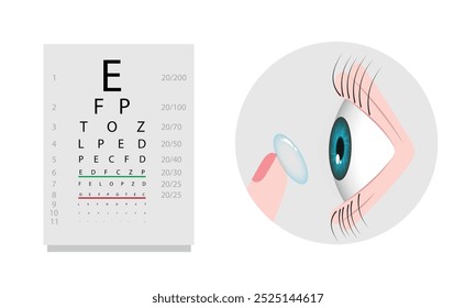 Contact lenses  with case Ophthalmology oculist  with eye test