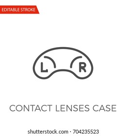 Contact Lenses Case Thin Line Vector Icon. Flat Icon Isolated on the White Background. Editable Stroke EPS file. Vector illustration.