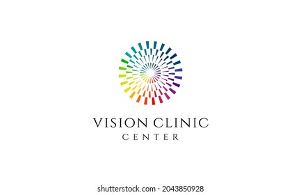 Contact Lenses Eye Vision Spark Colorful Logo Design Inspiration