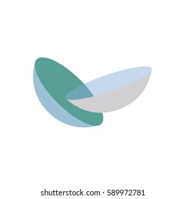 Contact lenses flat icon. Vector illustration.
