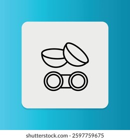 Contact Lenses icon. Editable stroke. Vector illustration.	