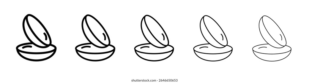 ícone de lentes de contato plano simples esboço logotipo