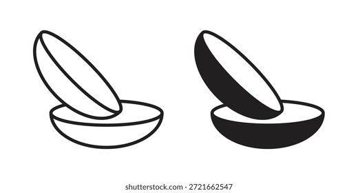 ícone de lentes de contato pacote de vetor de traçado fino e plano. Conjunto de ícones editáveis