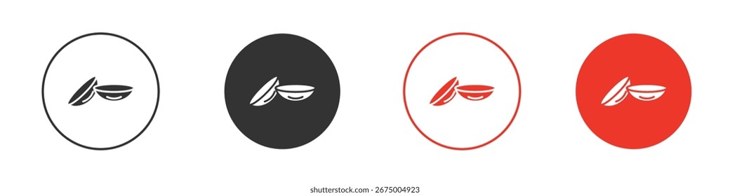 Icono de las lentes de contacto para el logotipo, símbolo de la muestra del Vector para el diseño