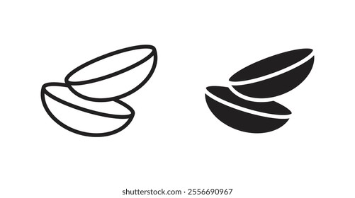 contact lenses icon set in Thin line black color.