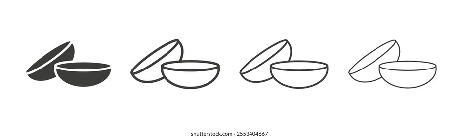 contact lenses icons collection. vector set in black color