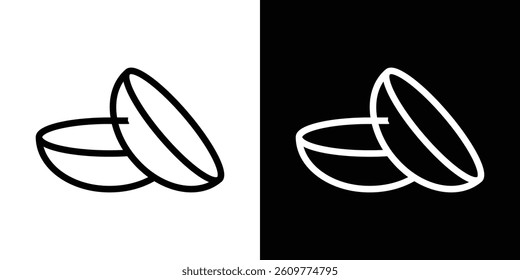 contact lenses icons vector set in stroke line style