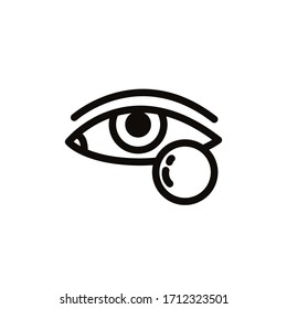 contact lenses line icon, vector illustration