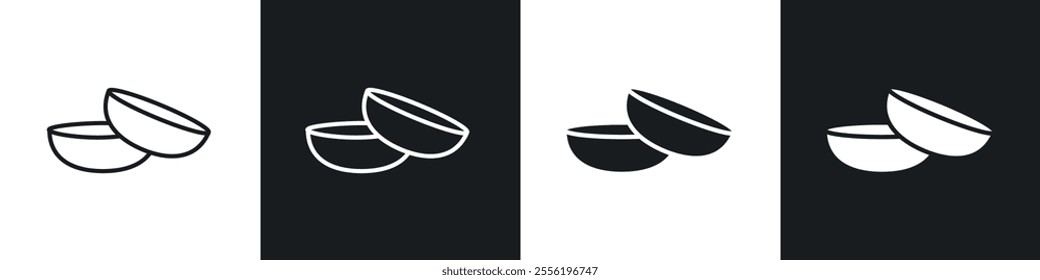 contact lenses linear icon set for app, and web design.