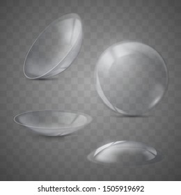 contact lenses on transparent background