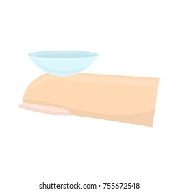 Contact lenses on white background, cartoon illustration of medical devices for correct vision. Vector