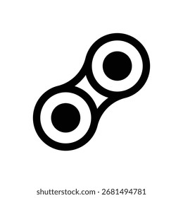 Lentes de contacto. Icono de Vector de trazo delineado con detalles rellenos de negro.
