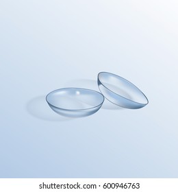 Contact Lenses. Realistic isolated vector illustration