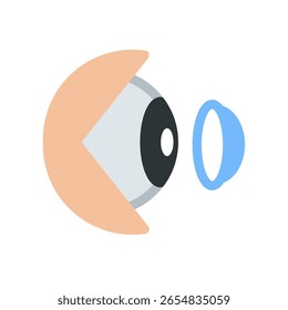 lentes de contato simples ícone plano ilustração