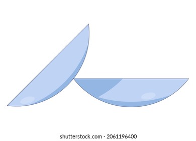 Contact lenses template, close up look at contact lens icon in a flat style isolated on a white background. Vector illustration