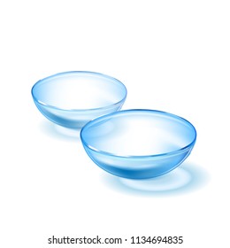 Contact lenses template.Transparent . close up look at contact lens. medical background. vector 3d illustration