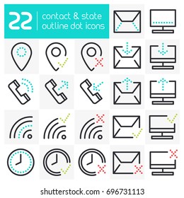 Contact Line Dot Icons with Different States