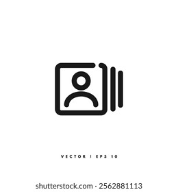 Contact Line Icon. Editable Stroke