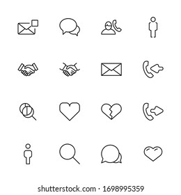 Contact line icon set. Collection of high quality black outline logo for mobile concepts and web apps. Contact set in trendy flat style. Vector illustration on a white background