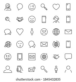 Contact line icon set. Collection of high quality black outline logo for mobile concepts and web apps. Contact set in trendy flat style. Vector illustration on a white background