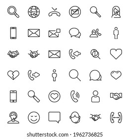 Contact line icon set. Collection of high quality black outline logo for mobile concepts and web apps. Contact set in trendy flat style. Vector illustration on a white background