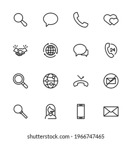 Contact line icon set. Collection of high quality black outline logo for mobile concepts and web apps. Contact set in trendy flat style. Vector illustration on a white background