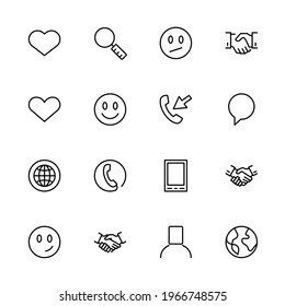 Contact line icon set. Collection of high quality black outline logo for mobile concepts and web apps. Contact set in trendy flat style. Vector illustration on a white background