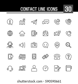  Contact Line Icons 