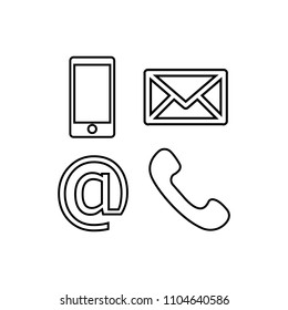Contact Line Icons set