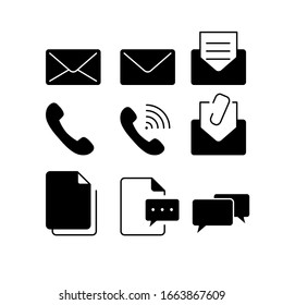 Contact line icons vector design template