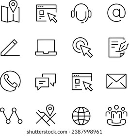 Contact line Icons vector design