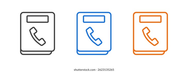 Contacto Conjunto de iconos lineales aislados sobre fondo blanco