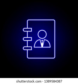 contact, list, businessman icon. Elements of Human resources illustration in neon style icon. Signs and symbols can be used for web, logo, mobile app, UI, UX on white background