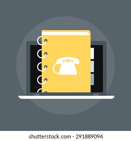 Contact List flat style, colorful, vector icon for info graphics, websites, mobile and print media.
