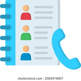 Contact List Icon Flat Vector Illustration