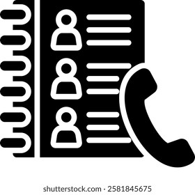 Contact List Icon Glyph Vector Illustration